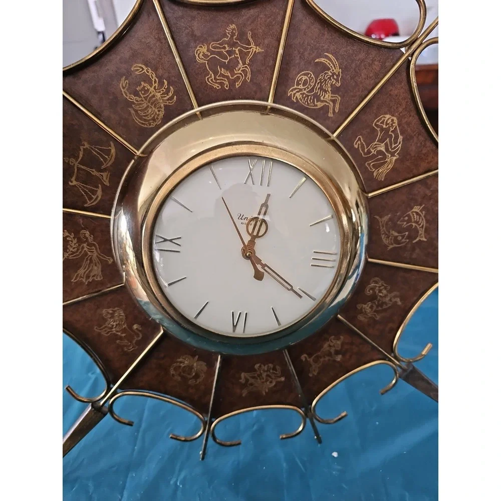 Vintage 50's United #203 Elec Starburst Zodiac Wall Clock Works, Restoration
